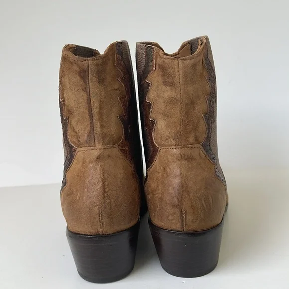 Jo Ghost Women's Sidewinder Suede Western Chelsea Boots EU 39 US 9 Italy Brown